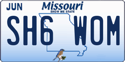 MO license plate SH6W0M