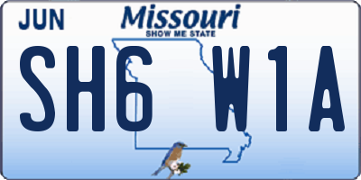 MO license plate SH6W1A