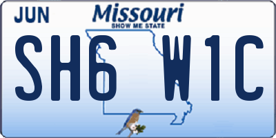 MO license plate SH6W1C