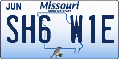 MO license plate SH6W1E