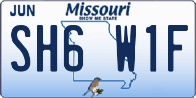 MO license plate SH6W1F