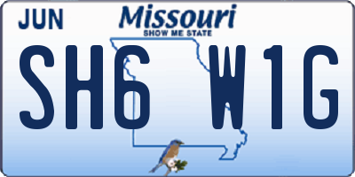 MO license plate SH6W1G