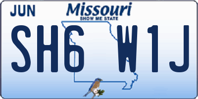 MO license plate SH6W1J