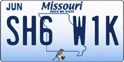 MO license plate SH6W1K