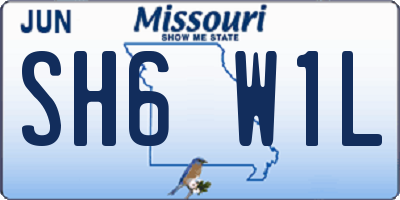 MO license plate SH6W1L