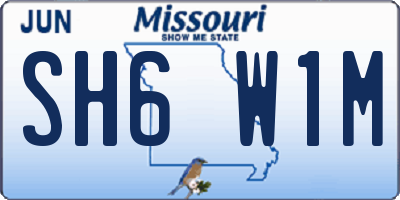 MO license plate SH6W1M