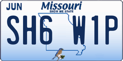 MO license plate SH6W1P