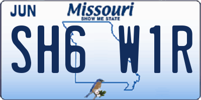 MO license plate SH6W1R