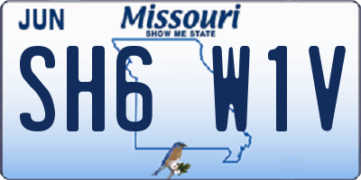 MO license plate SH6W1V