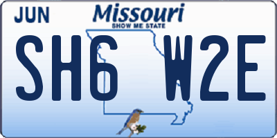 MO license plate SH6W2E