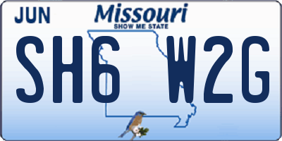 MO license plate SH6W2G