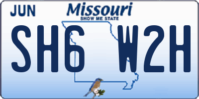 MO license plate SH6W2H
