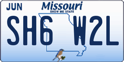 MO license plate SH6W2L