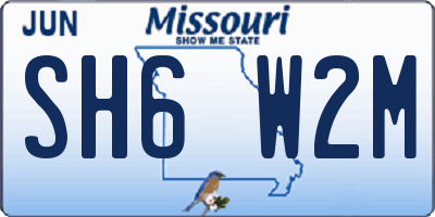 MO license plate SH6W2M