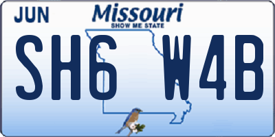 MO license plate SH6W4B