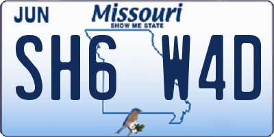 MO license plate SH6W4D