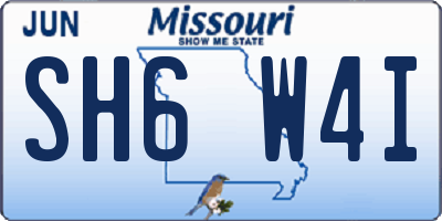 MO license plate SH6W4I