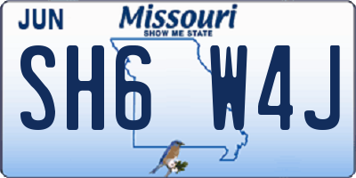 MO license plate SH6W4J