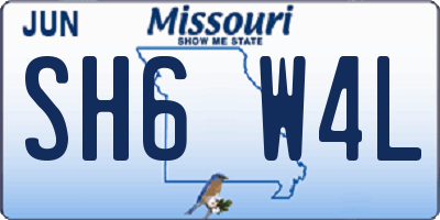 MO license plate SH6W4L