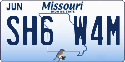 MO license plate SH6W4M