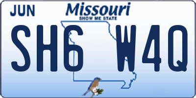 MO license plate SH6W4Q