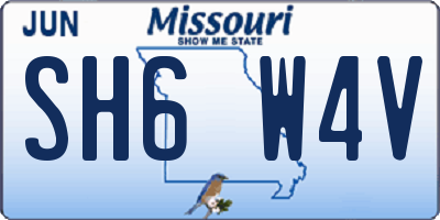 MO license plate SH6W4V