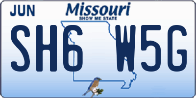 MO license plate SH6W5G