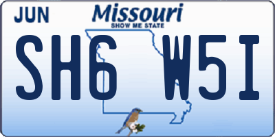 MO license plate SH6W5I