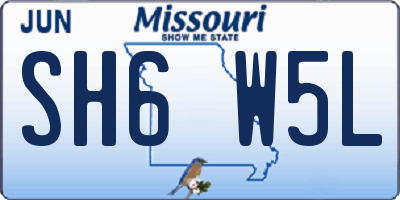 MO license plate SH6W5L