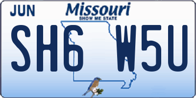 MO license plate SH6W5U