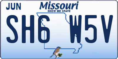 MO license plate SH6W5V