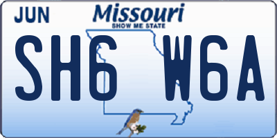 MO license plate SH6W6A