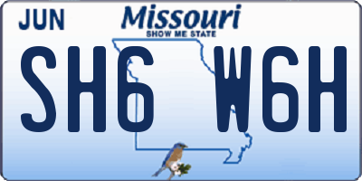 MO license plate SH6W6H
