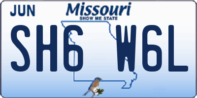 MO license plate SH6W6L