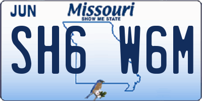 MO license plate SH6W6M