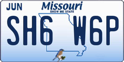 MO license plate SH6W6P
