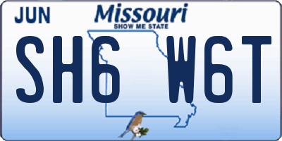 MO license plate SH6W6T