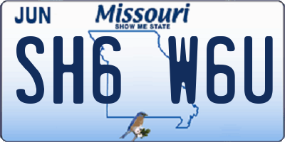 MO license plate SH6W6U