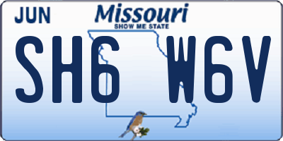 MO license plate SH6W6V