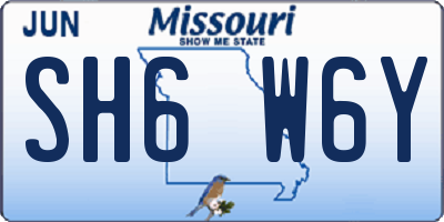 MO license plate SH6W6Y