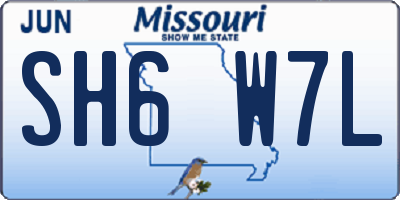 MO license plate SH6W7L