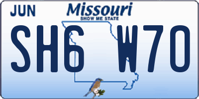 MO license plate SH6W7O