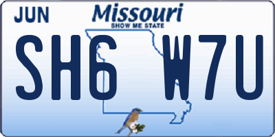 MO license plate SH6W7U