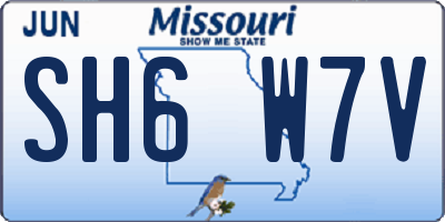 MO license plate SH6W7V