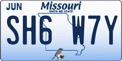 MO license plate SH6W7Y