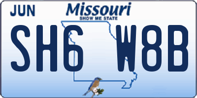 MO license plate SH6W8B