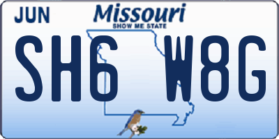 MO license plate SH6W8G