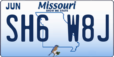 MO license plate SH6W8J