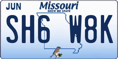 MO license plate SH6W8K