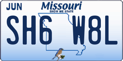 MO license plate SH6W8L